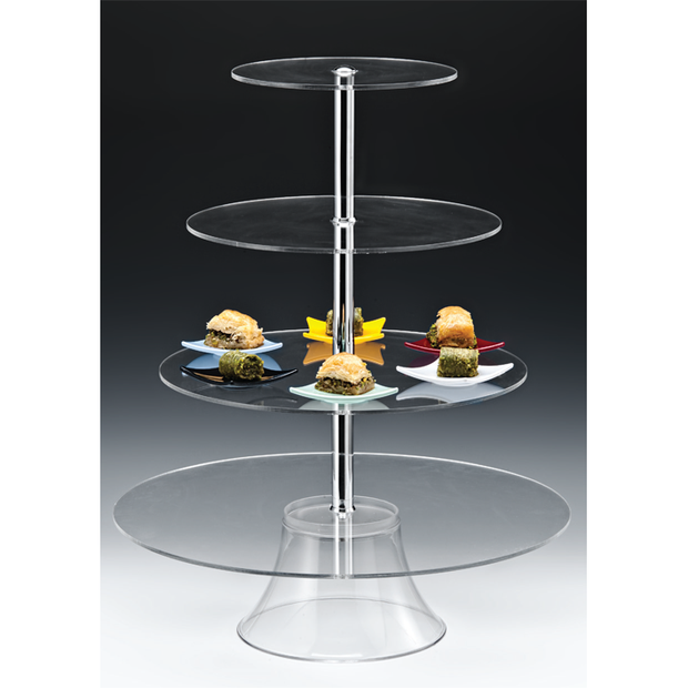 Acrylic round stand with three levels 33x49cm