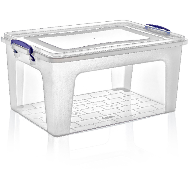 Rectangular storage box with lid 15 litres