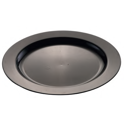 Polystyrene round plate black 19cm