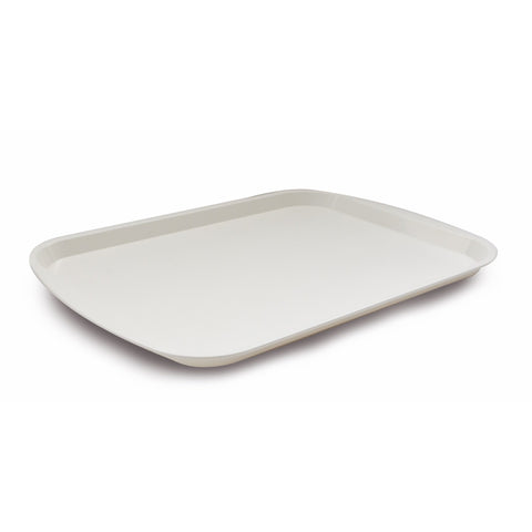 Rectangular plastic serving tray white 44cm