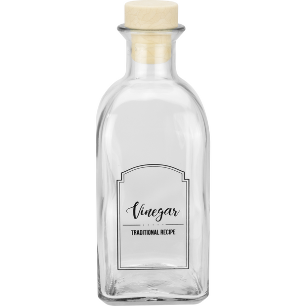 Vinegar bottle with cork lid "Mira" transparent 250ml