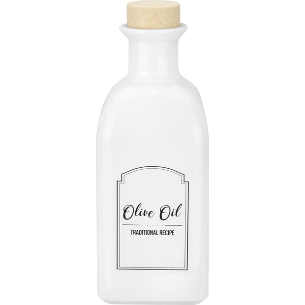 Olive oil bottle with cork lid "Mira" white 700ml