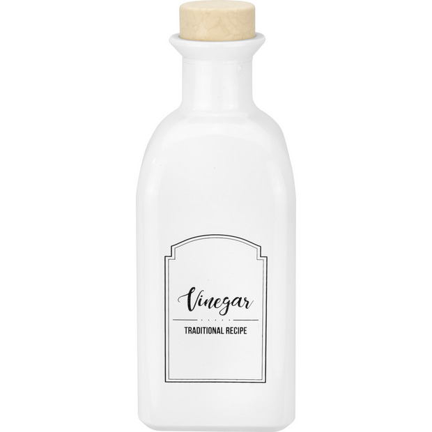 Vinegar bottle with cork lid "Mira" white 700ml