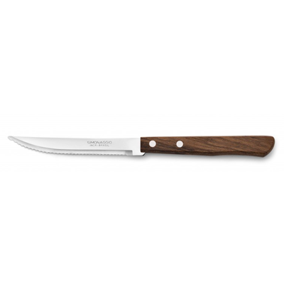 Steak knife with wooden handle