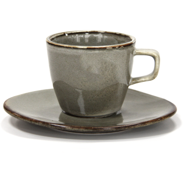 HORECANO Antique grey Tea cup with saucer 220ml