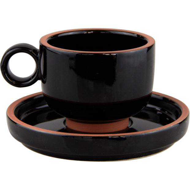 HORECANO Hella Black cup with saucer 200ml