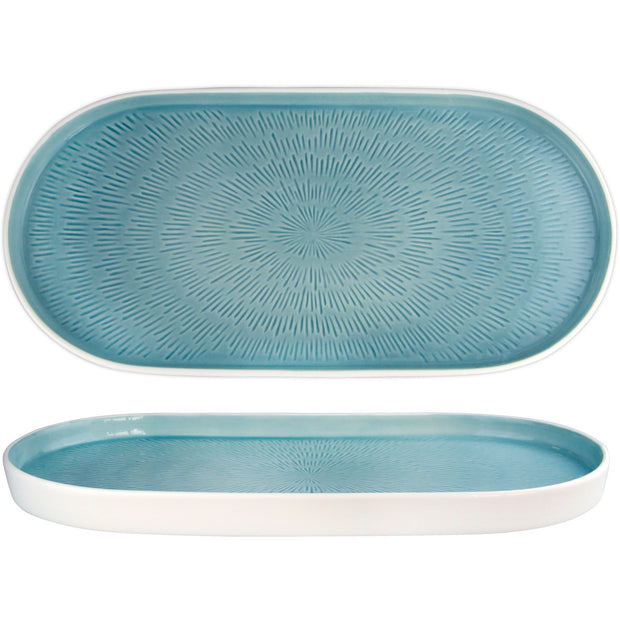 HORECANO Hella Blue oval platter "Light Summer Blue" 36cm
