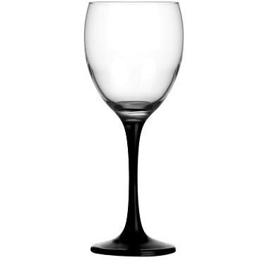 Red wine glass with black stem 340ml