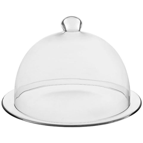 Glass plate with dome cover 33cm