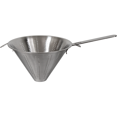Stainless steel conical colander with flat handle 22cm
