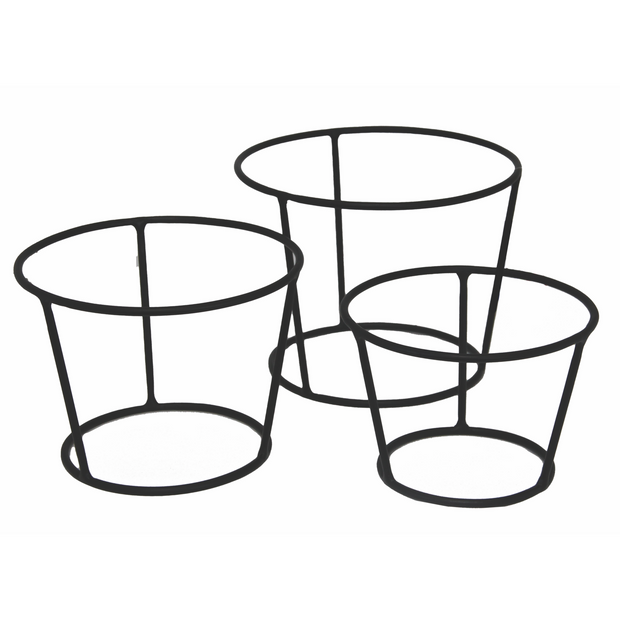Set of three conical display stands for buffet bowls