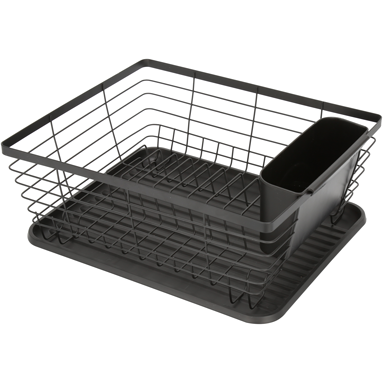 Dish rack with tray matt black 36.3cm