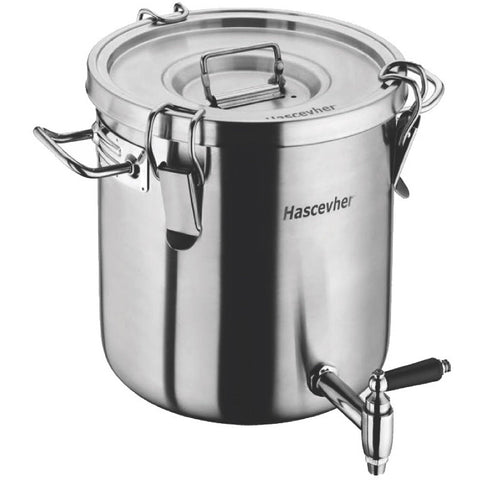 Stainless steel food transport container with faucet 17 litres