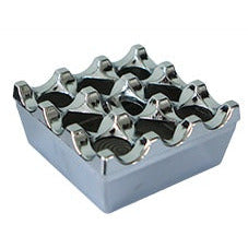 Square windproof ashtray "Chrome" 8x8x4cm