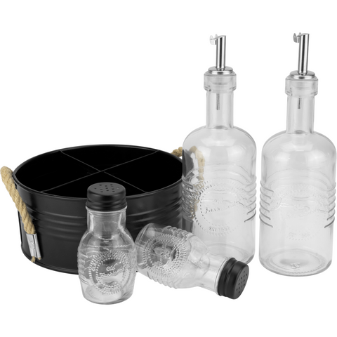 Condiment set 5 piece black