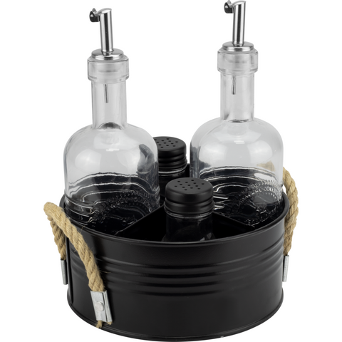 Condiment set 5 piece black