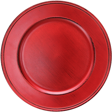 Charger plate "Old school" vintage red 33cm