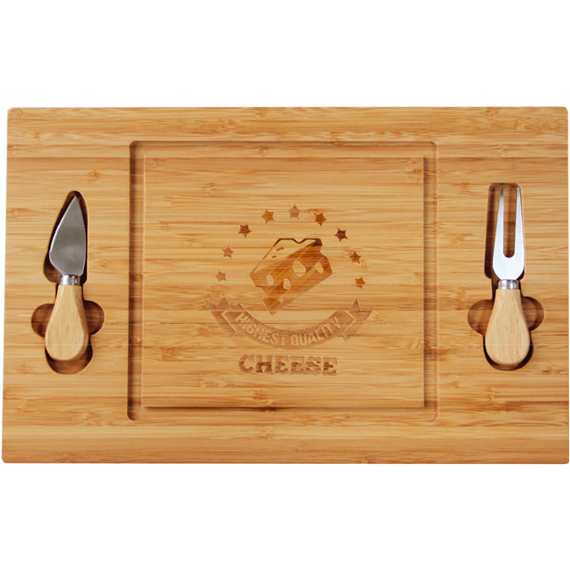 Cheese knife and bamboo board set 40cm