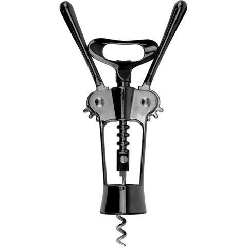 Wing lever corkscrew bottle opener black