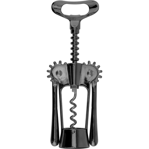 Wing lever corkscrew bottle opener black