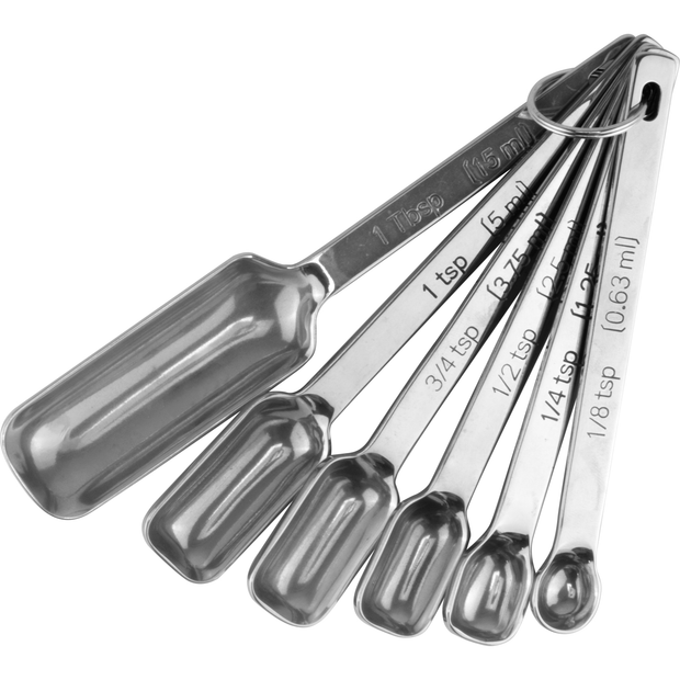 Set of six kitchen measuring spoons