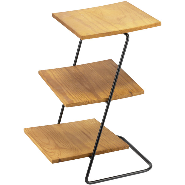 Square metal stand with three levels "Wood & metal" 36.5cm