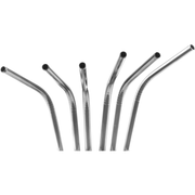 Packet of 6 re-usable metal bent straws "Silver 0.6x20.5cm