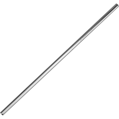 Packet of 6 re-usable metal straight straws "Silver" 0.6x21.5cm