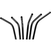 Packet of 6 re-usable metal bent straws "Black" 0.6x20.5cm