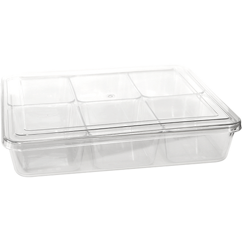 Polycarbonate condiment organiser with 6 compartments