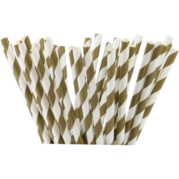 Box of 200 paper straws "Brown" 0.6x19.6cm