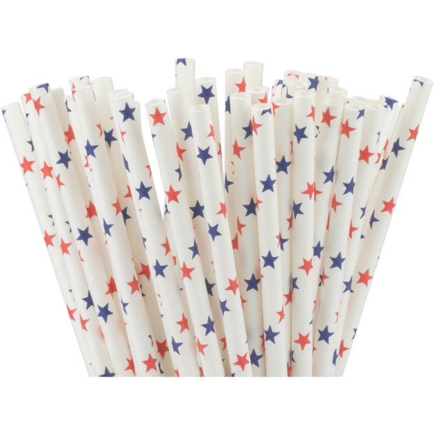 Box of 200 paper straws "Stars" 0.6x19.6cm