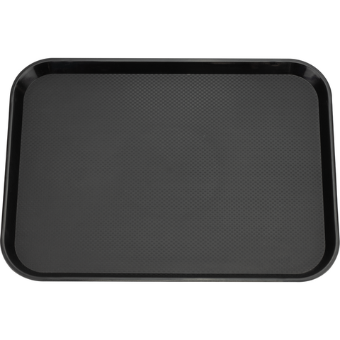 Polypropylene rectangular non slip serving tray black 41сm