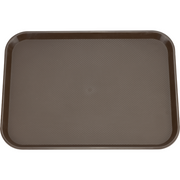 Polypropylene rectangular non-slip serving tray brown 41.5cm