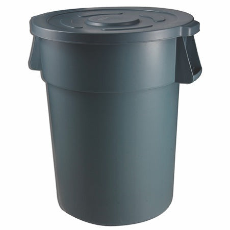 Polyethylene round recycling bin with lid 121 litres