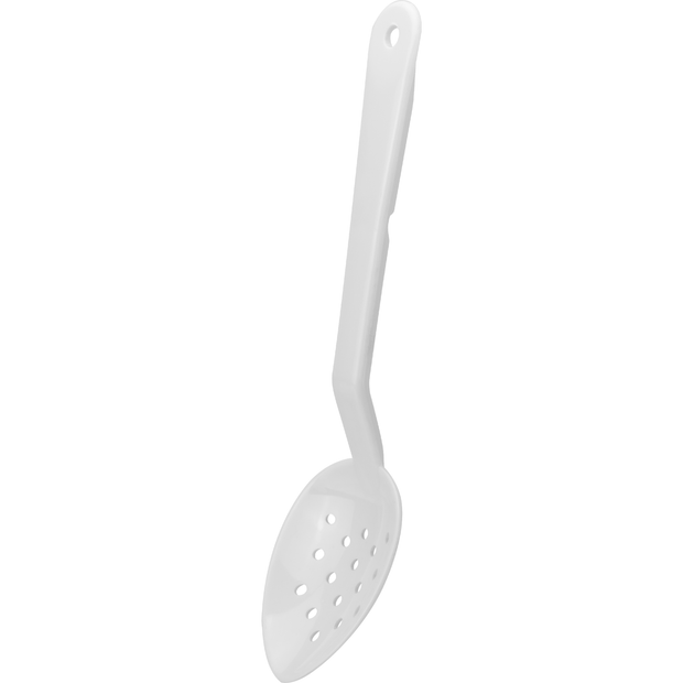 Polycarbonate perforated spoon white 28cm