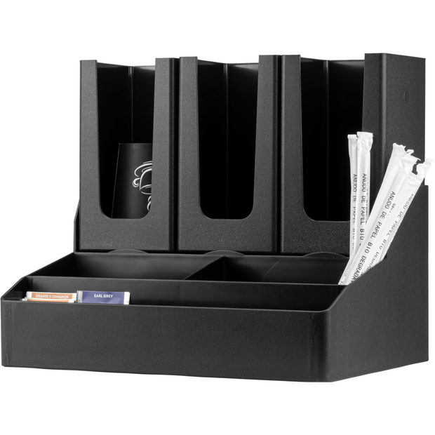 3 section cup dispenser with 3 section organiser 36x27cm