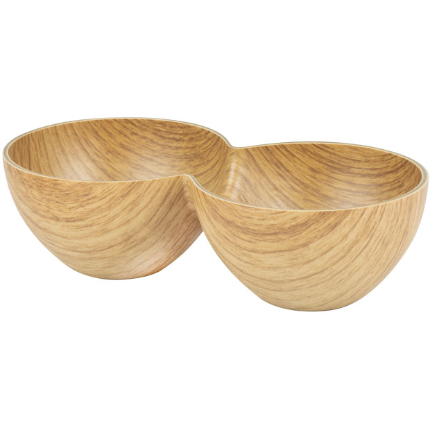 Melamine serving bowl with 2 sections 19.8x10cm