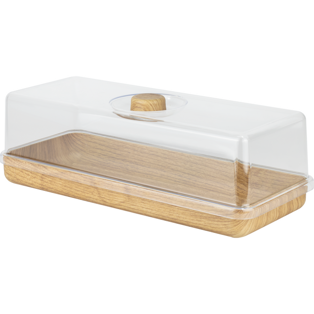 Rectangular melamine serving tray with lid 39x16cm