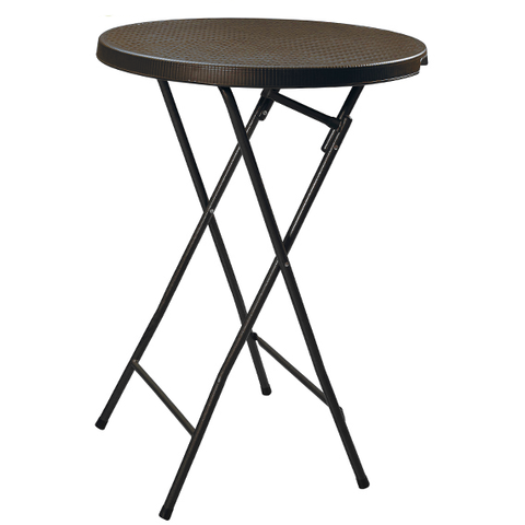 Folding round bar table with brown wooden design 80cm