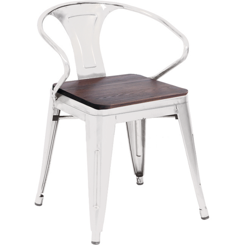 Metal/wood chair "Antique Retro" white 56cm
