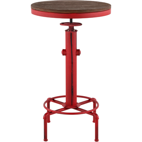 Metal/wood adjustable bar table "Antique-Old school" red 56cm