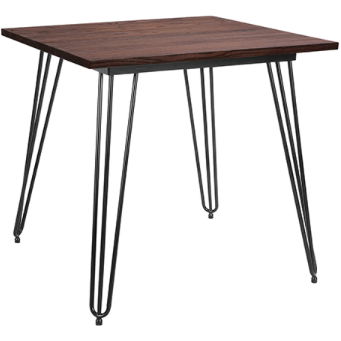 Metal/wood square table "Antique-Industrial" 80cm