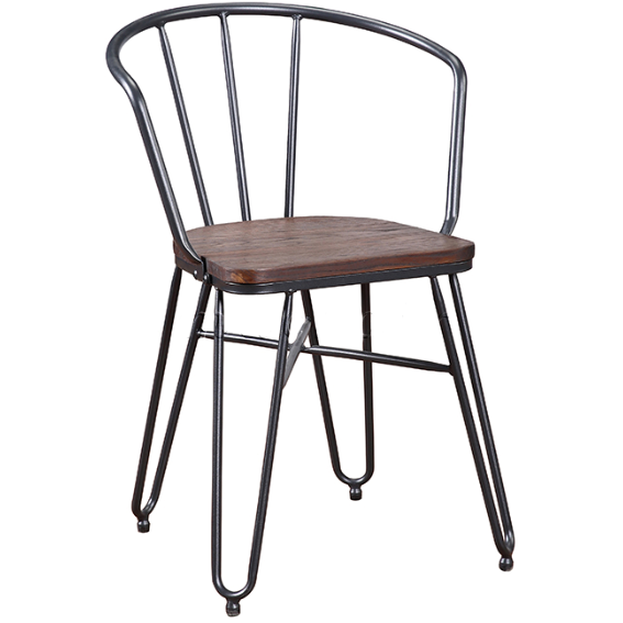 Metal/wood chair "Antique-Industrial" 59cm