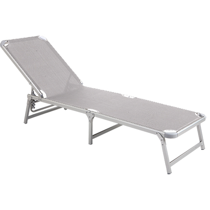 Folding aluminium frame sun lounger with 4 reclining positions Grey 188x58cm