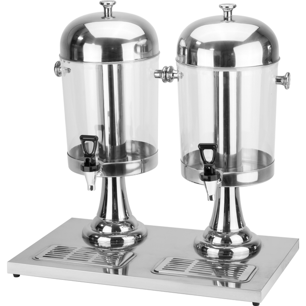 Set of two beverage dispensers on a single base 7.2 litres each