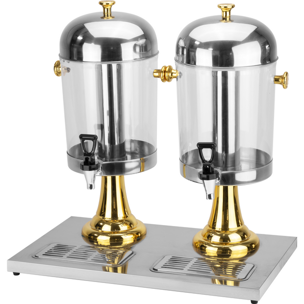 Set of two beverage dispensers on a single base "Gold" 7.2 x2