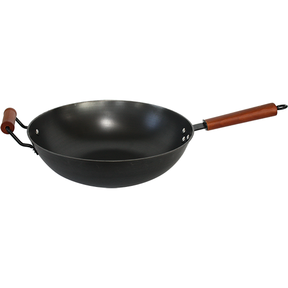 Wok with wooden handles 30cm