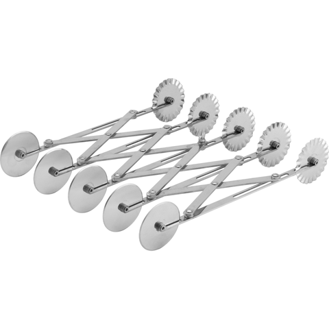 Folding dough cutter with 10 blades