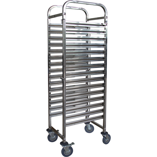 Rack trolley for gastronorm containers 15 shelves